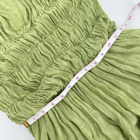 ASOS Design Gathered Textured High Low Midi Dress Women's Size 6 Pistachio Green - Picture 15 of 16